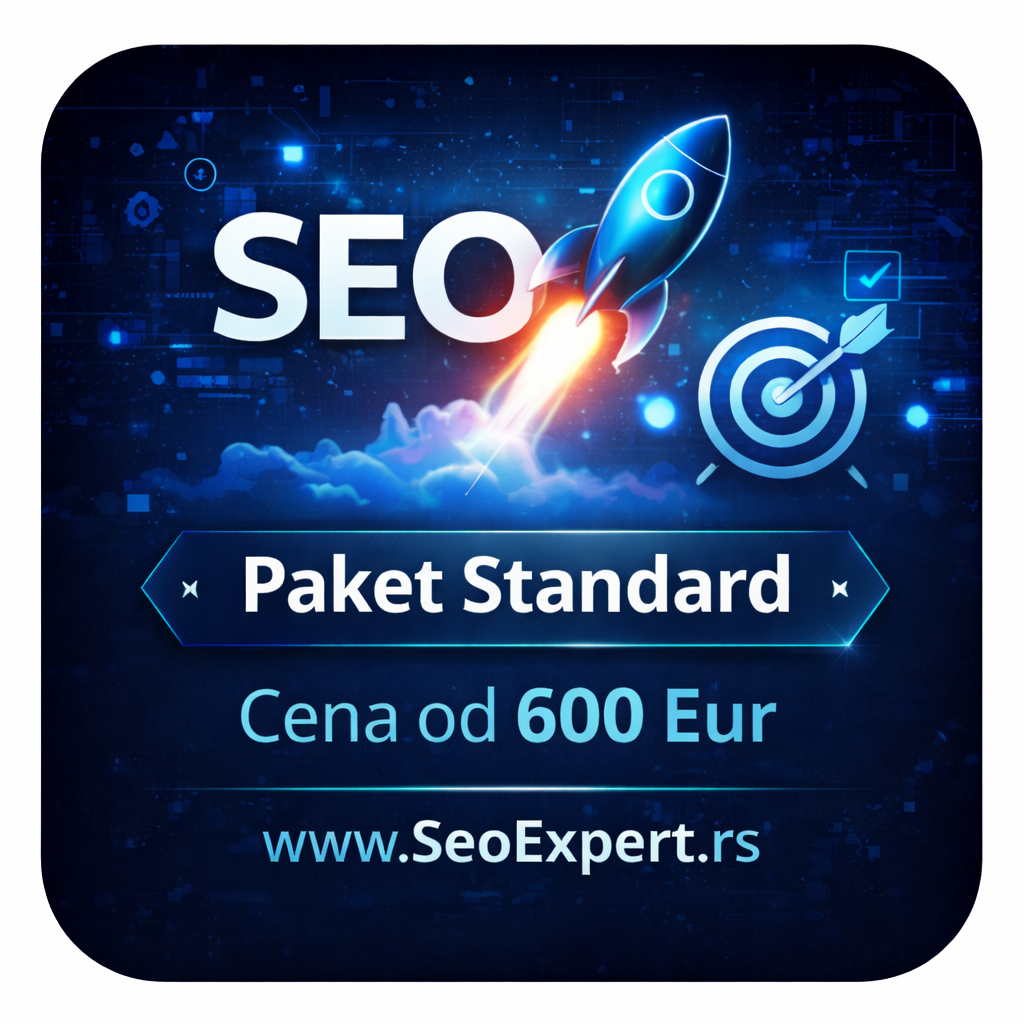 SEO paket Standard, Cena 600 eur